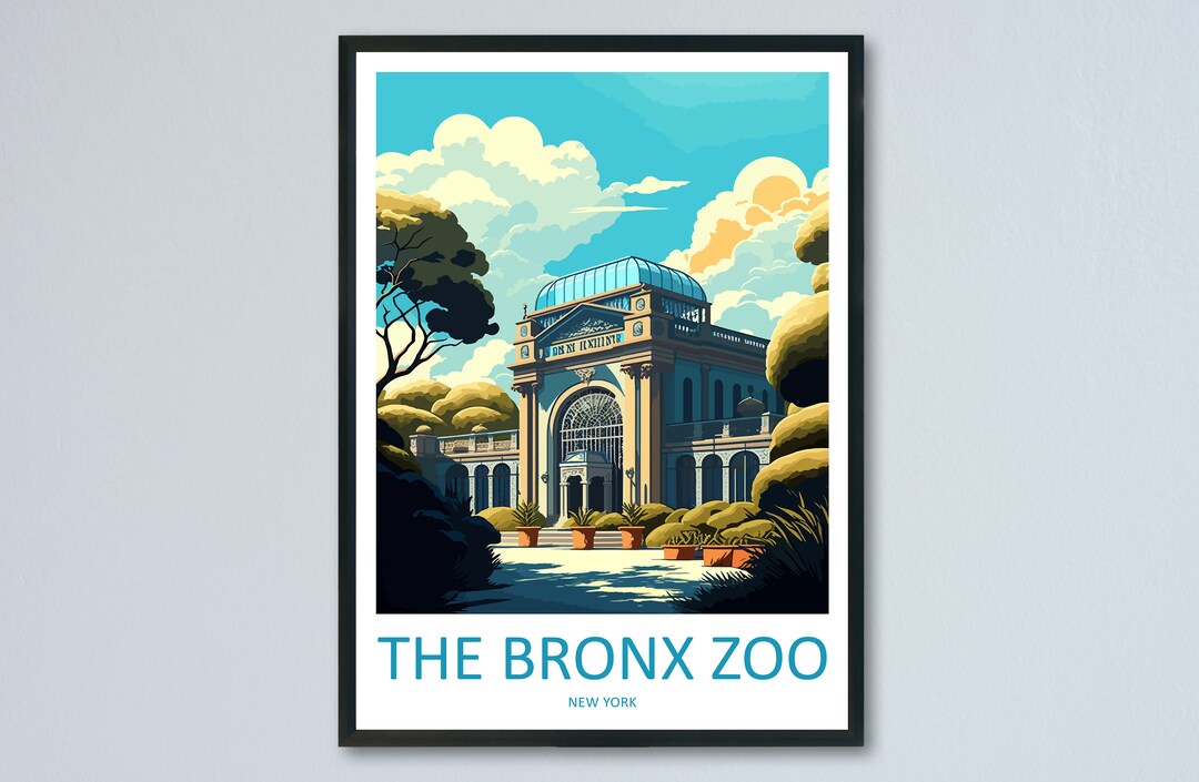 The Bronx Zoo Travel Print Wall Art the Bronx Zoo Wall Hanging Home