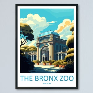 The Bronx Zoo Travel Print Wall Art The Bronx Zoo Wall Hanging Home Décor The Bronx Zoo Gift Art Lovers New York State Art Gift Lover Poster