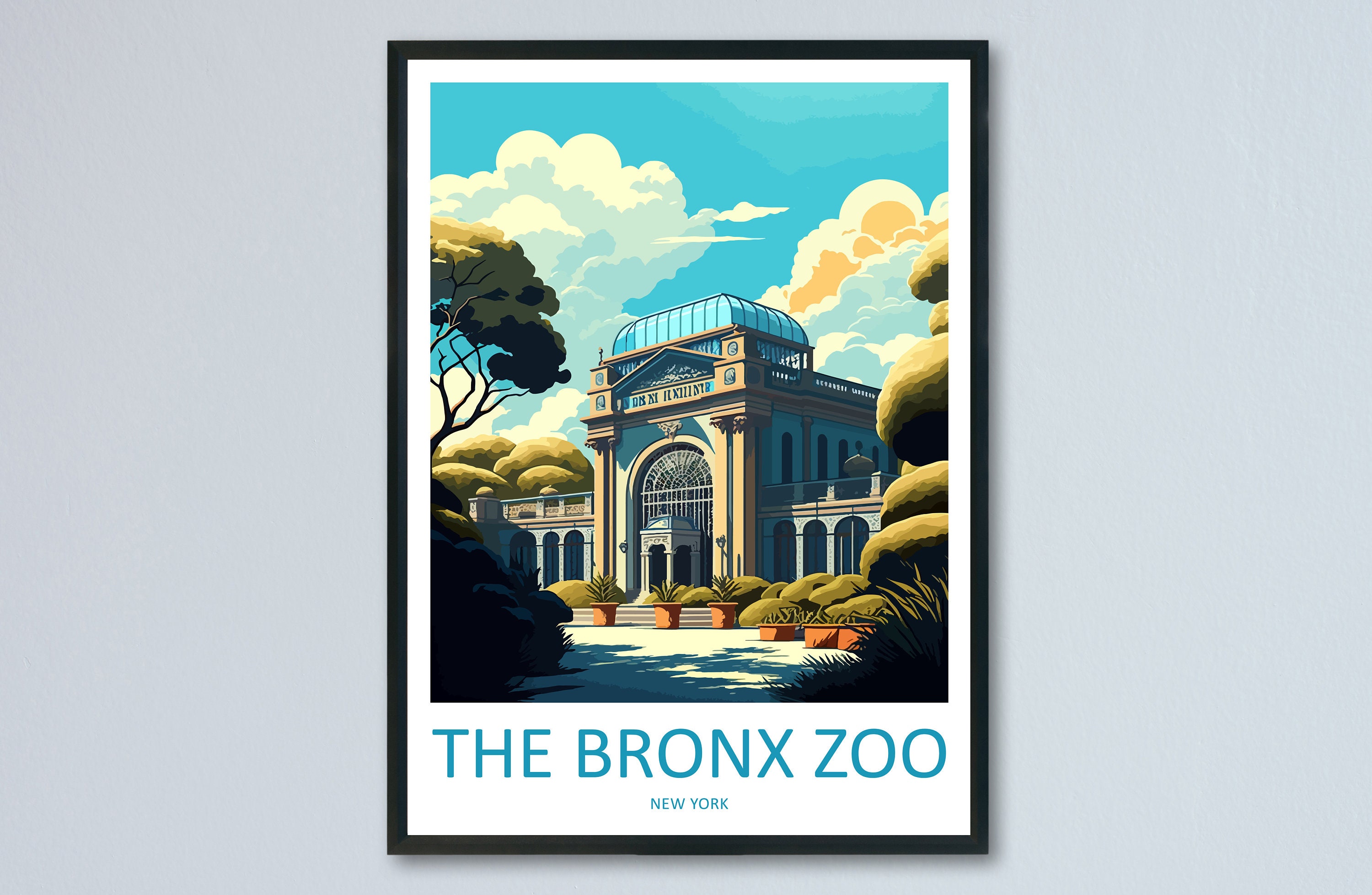 The Bronx Zoo Travel Print Wall Art the Bronx Zoo Wall Hanging