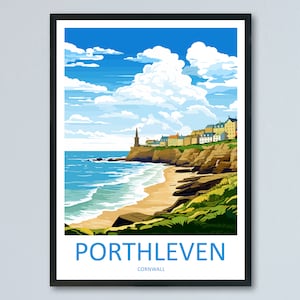 Porthleven Travel Print Wall Art Porthleven Wall Hanging Home Décor Porthleven Gift Art Lovers Cornwall Art Porthleven Wall Art