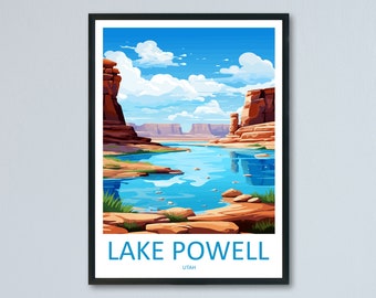 Lake Powell Travel Print Wall Art Lake Powell Wall Hanging Home Décor Lake Powell Gift Art Lovers Utah Art Lover Gift Travel Poster
