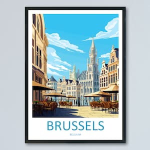 Brussels Travel Print Wall Art Brussels Wall Hanging Home Décor Brussels Gift Art Lovers Belgium Art Lover Gift Brussels Wall Décor