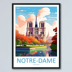 Die Kathedrale von Notre Dame Reise-Druck Wandkunst Notre Dame Wandbehang Wohnkultur Notre Dame Geschenk Kunstliebhaber Frankreich Kunstliebhaber Geschenk Notre Dame