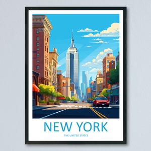 New York Travel Print Wall Art New York Wall Hanging Home Décor New York Gift Art Lovers New York State Art Gift Lover Print