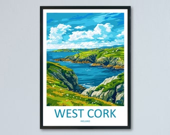 Impresión de West Cork, decoración del hogar de West Cork, impresión artística de paisaje, arte de pared de West Cork para Irlanda, regalo para entusiastas, colgante de pared