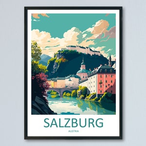 Salzburg Print Salzburg Home Décor Cityscape Art Print Salzburg Wall Art for Travel Enthusiast Gift Wall Hanging Salzburg Austria Poster Art