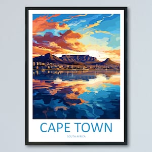 Cape Town Travel Print Wall Art Cape Town Wall Hanging Home Décor Cape Town Gift Art Lovers South Africa Art Print Cape Town Wall Décor Art