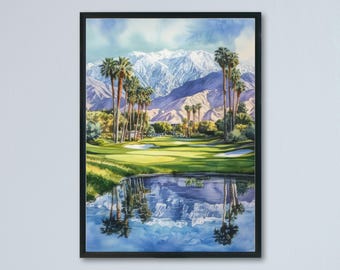 Póster de acuarela de Palm Springs, impresión de viaje de Palm Springs, California, arte de pared, decoración del hogar de Palm Springs, regalo de Palm Springs, amantes del arte.