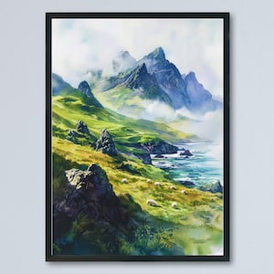 Isle of Skye watercolor poster Wall Art Isle of Skye Wall Hanging Home Décor Isle of Skye Gift Art Lovers Scotland Art Lover Gift Scotland