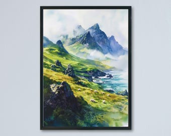 Isle of Skye watercolor poster Wall Art Isle of Skye Wall Hanging Home Décor Isle of Skye Gift Art Lovers Scotland Art Lover Gift Scotland
