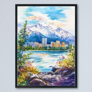 Anchorage watercolor poster Wall Art Anchorage Wall Hanging Home Décor Anchorage Gift Art Lovers Alaska Art Lover Gift Alaska wall art