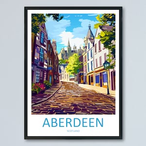 Aberdeen Print Aberdeen Home Décor Scotland City Art Print Aberdeen Wall Art for Scotland Enthusiast Gift Wall Hanging Aberdeen Cityscape