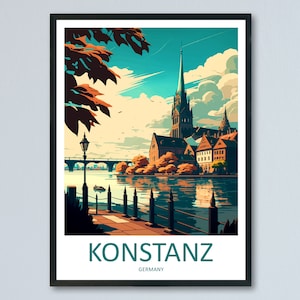 Konstanz Travel Print Wall Art Konstanz Wall Hanging Home Décor Konstanz Gift Art Lovers Germany Art Lover Gift Konstanz Art Travel Gift