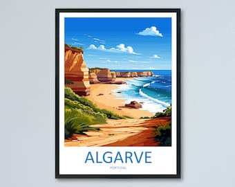 Algarve Travel Print Wall Art Algarve Wall Hanging Home Décor Algarve Gift Art Lovers Portugal Art Lover Gift Algarve Wall Art