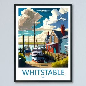 Whitstable Harbour Travel Print Wall Art Whitstable Wall Hanging Home Décor Whitstable Gift Art Lovers England Art Lover Gift Whitstable