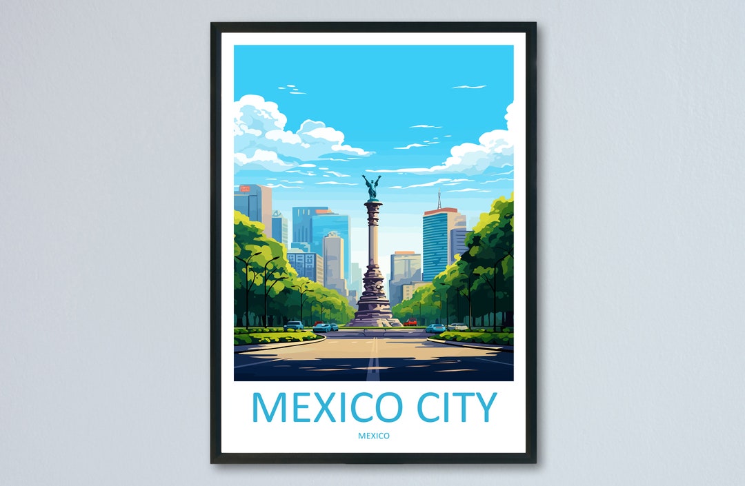 Mexico City Travel Print Wall Art Mexico City Wall Hanging Home
