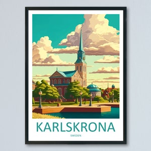 Karlskrona Travel Print Travel Gift Karlskrona Wall Hanging Poster For Swedish Travel Décor Wall Art For Travel Gift Wall Art Karlskrona Art