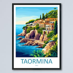 Taormina Travel Print Wall Art Taormina Wall Hanging Home Décor Taormina Gift Art Lovers Italy Art Lover Gift Taormina Print Taormina Art