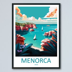 Menorca Travel Print Wall Art Menorca Wall Hanging Home Décor Menorca Gift Art Lovers Spain Art Lover Gift Menorca Wall Décor Menorca Spain