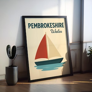 Pembrokeshire Preppy Poster Wall Art Pembrokeshire Wall Decor Home Décor Pembrokeshire Gift Wales Art Lover Gift, Travel Souvenir Print