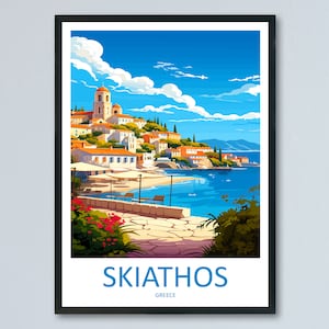 Skiathos Reise Print Wandkunst Skiathos Griechenland Wandbehang Dekoration Skiathos Geschenk Kunstliebhaber Wandkunst Skiathos Griechenland Wandkunst