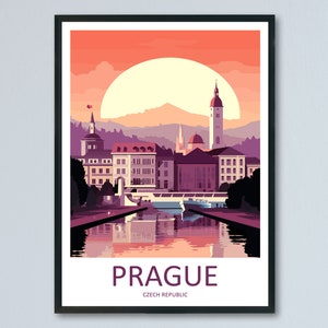 Prague Travel Print Wall Art Prague Wall Hanging Home Décor Prague Gift Art Lovers Czech Republic Art Lover Gift Prague Art Decor