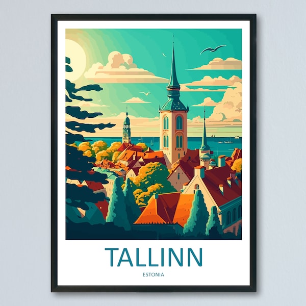 Tallinn Travel Print Tallinn Home Décor Estland Kunstdruck Tallinn Wand Druck für Estland Geschenk Wandbehang Estland Kunstwerk Dekor Poster