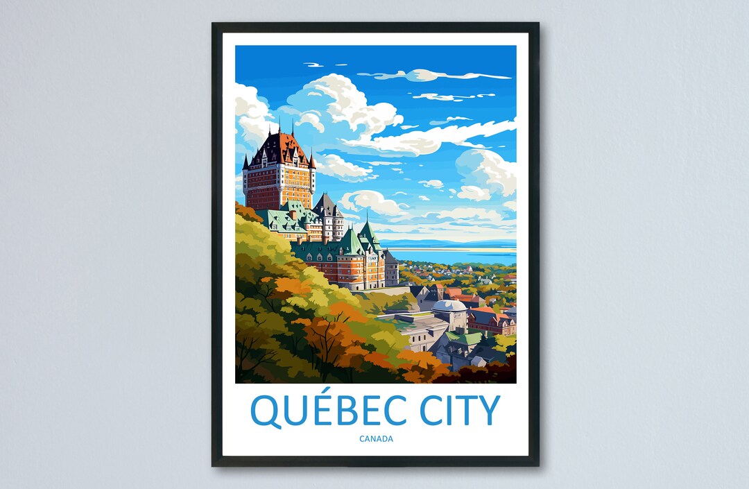 Quebec City Travel Print Wall Art Quebec City Wall Hanging Etsy