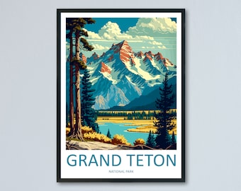 Grand Teton National Park Travel Print Wall Art Grand Teton National Park Wall Hanging Home Décor Grand Teton National Park Gift Art