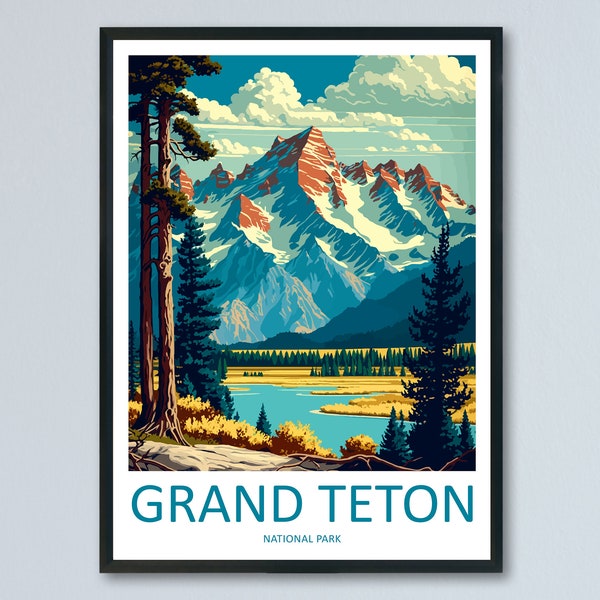 Grand Teton Nationalpark Reise-Druck Wandkunst Grand Teton Nationalpark Wandbehang Home Dekor Grand Teton Nationalpark Geschenk Kunst