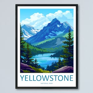 Yellowstone National Park Travel Print Wall Art Yellowstone National Park Wall Hanging Home Décor Yellowstone National Park Art Gift Poster