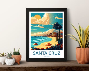 Santa Cruz Travel Print Wall Art Santa Cruz Wall Hanging Home