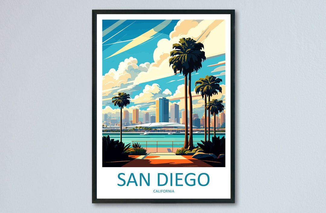 San Diego Travel Print Wall Art San Diego Wall Hanging Home Décor San ...