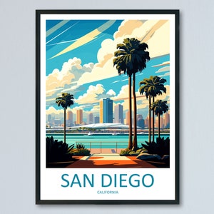 San Diego Travel Print Wall Art San Diego Wall Hanging Home Décor San Diego Gift Art Lovers California Art Lover Gift San Diego Poster