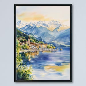 Zell am See Watercolor Poster Wall Art Zell am See Wall Hanging Home Décor Zell am See Gift Art Lovers Austria Wall Art