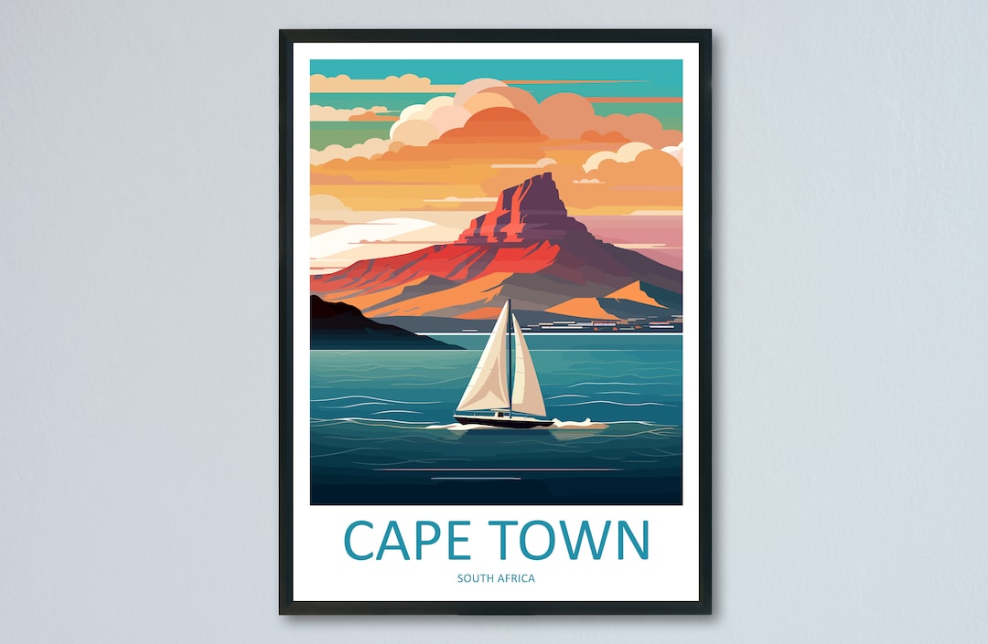 Cape Town Travel Print Wall Art Cape Town Wall Hanging Home Décor Cape