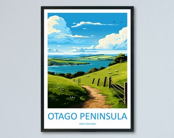 Otago Peninsula Travel Print Wall Art Otago Peninsula Wall Hanging Home Décor Otago Peninsula Gift Art Lovers New Zealand Art Lover Gift