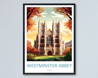 Westminster Abbey Travel Print Wall Art Westminster Abbey Wall Hanging Home Décor London Gift Art Lovers Westminster Abbey Art Lover Gift