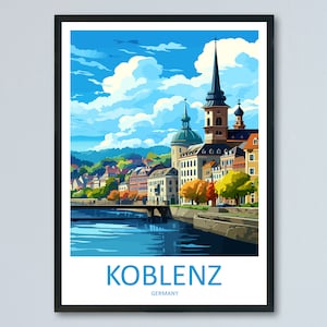 Koblenz Travel Print Wall Art Koblenz Wall Hanging Home Decoration Koblenz Gift Art Lovers Wall Art Print Art Koblenz Germany Poster
