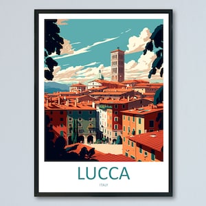 Lucca reizen afdrukken kunst aan de muur Lucca muur opknoping huisinrichting Lucca cadeau kunstliefhebbers Italië kunst minnaar cadeau Lucca afdrukken Lucca reizen cadeau kunst