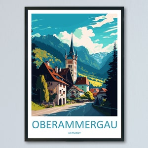 Oberammergau Travel Print Wall Art Oberammergau Wall Hanging Home Décor Oberammergau Gift Art Lovers Germany Art Lover Gift Oberammergau Art