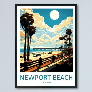 Newport Beach Travel Print Wall Art Newport Beach Wall Hanging Home Décor Newport Beach Gift Art Lovers California Art Lover Gift
