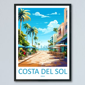 Costa Del Sol Travel Print Wall Art Costa Del Sol Wall Hanging Home Décor Costa Del Sol Gift Art Lovers Spain Art Lover Gift Art Print