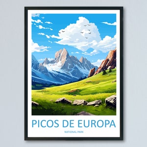 Parque Nacional Picos De Europa Viaje Impresión Pared Arte Parque Nacional Picos De Europa Pared Colgante Decoración del Hogar Picos De Europa Arte Regalo