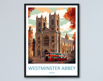 Westminster Abbey Travel Print Wall Art Westminster Abbey Wall Hanging Home Décor London Gift Art Lovers Westminster Abbey Art Lover Gift