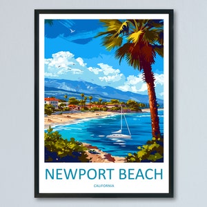 Newport Beach Travel Print Wall Art Newport Beach Wall Hanging Home Décor Newport Beach Gift Art Lovers California Art Lover Gift