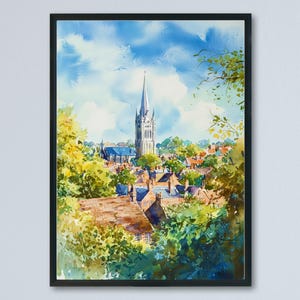 Norwich watercolor poster Wall Art Norwich Wall Hanging Home Décor Norwich Gift Art Lovers England Art Lover Gift England wall art