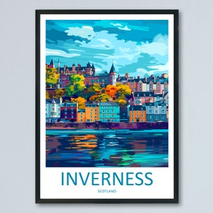 Inverness Cityscape Print Inverness Home Decor European City Art Print Inverness Wall Art Scotland Enthusiast Gift Wall Hanging Inverness
