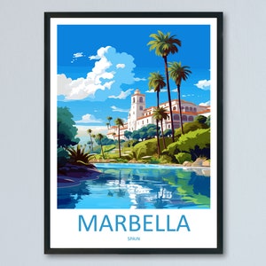 Marbella Travel Print Wall Art Marbella Wall Hanging Home Décor Marbella Gift Art Lovers Spain Art Lover Gift Marbella Wall Décor Spain Deco