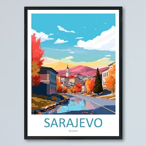 Sarajevo Travel Print Sarajevo Bosnia Home Décor Art Print Herzegovina City Room Print For Sarajevo Wall Art Gift Art